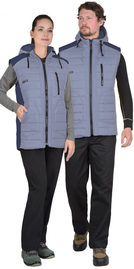 Жилет СИРИУС-УРБАН утепленный голубой с темно-синим