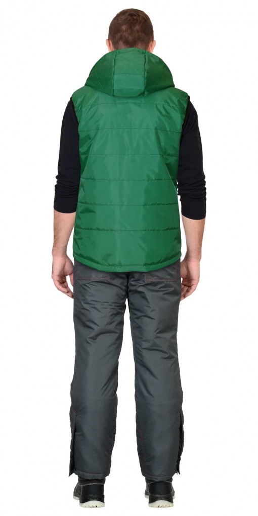 Жилет СИРИУС-ЗОДИАК утепленный зеленый на подкладке флис желтый