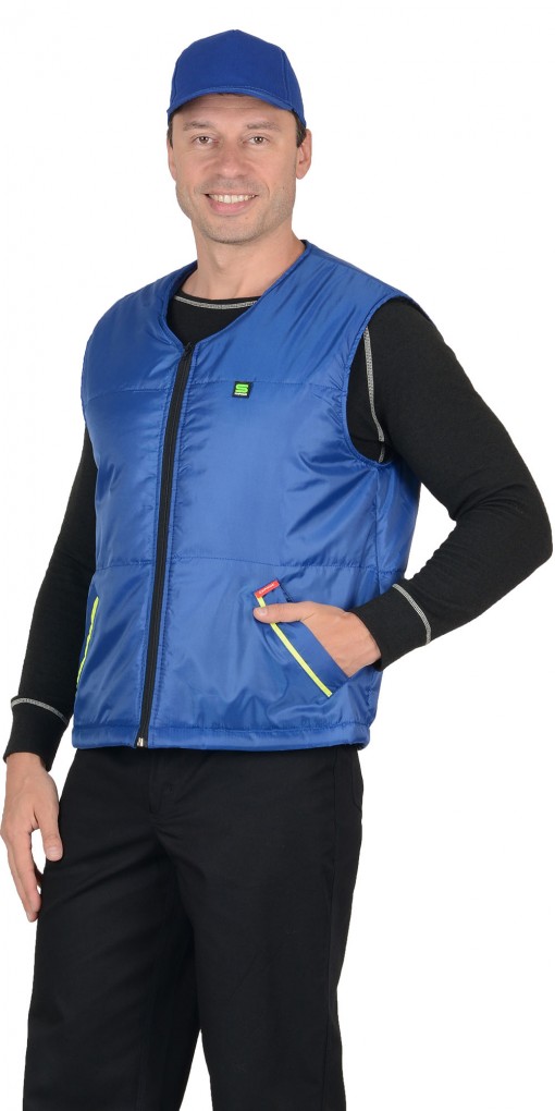 Жилет СИРИУС-КАССИР утеплённый , васильковый