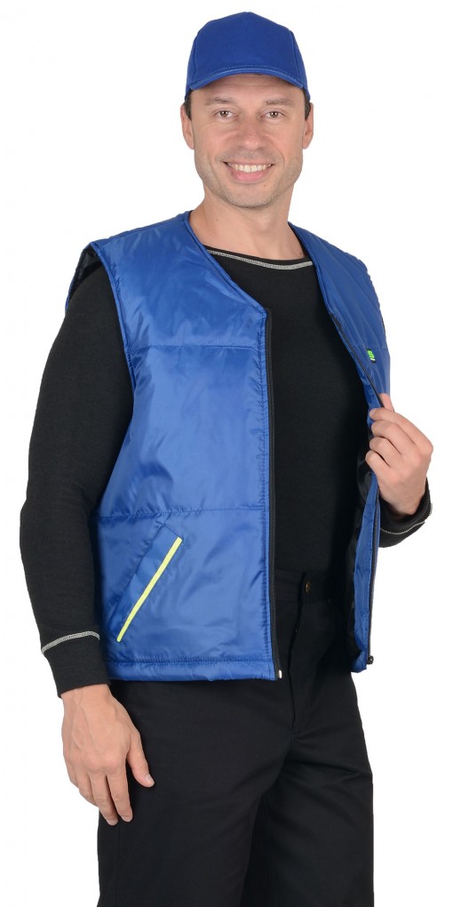 Жилет СИРИУС-КАССИР утеплённый , васильковый