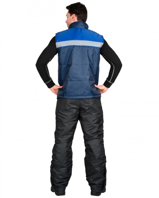 Жилет СИРИУС-ЭКСПРЕСС утепленный, синий с васильковым и  СОП