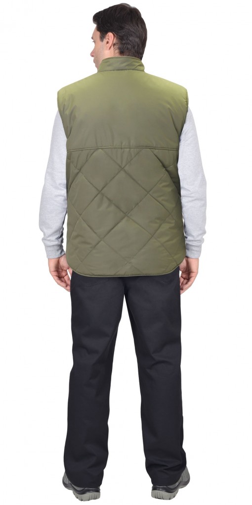 Жилет СИРИУС-ЕВРОПА утепленный, удлиненный светлая олива (на подкладке флис)