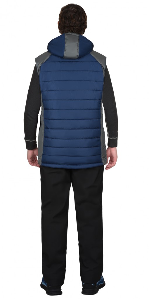 Жилет СИРИУС-УРБАН утепленный синий с серым