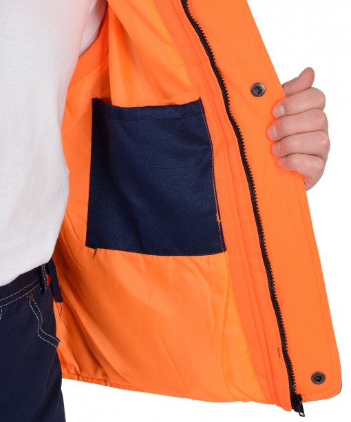 Жилет СИРИУС-ПРОФИ утеплённый, синий ( на подкладке Таффета оранжевой)