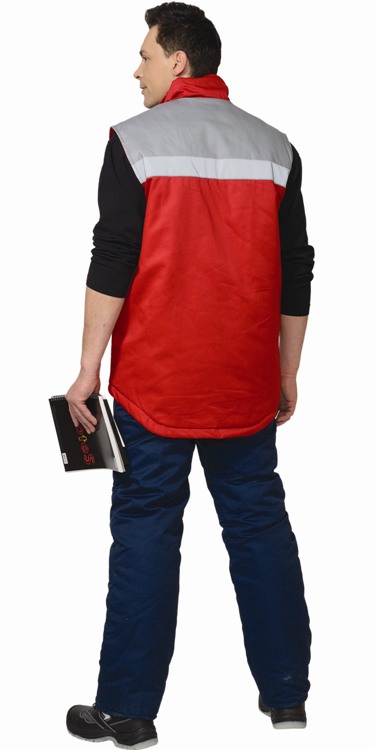 Жилет СИРИУС-СПЕЦ утеплённый, красный с серым
