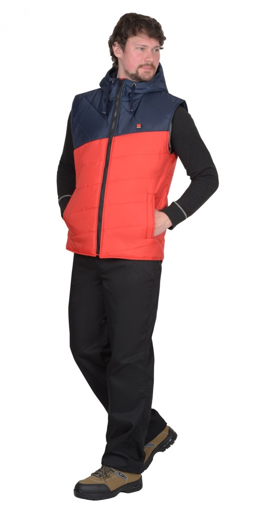Жилет СИРИУС-ЭЛЬБРУС утепленный, красный с темно-синим