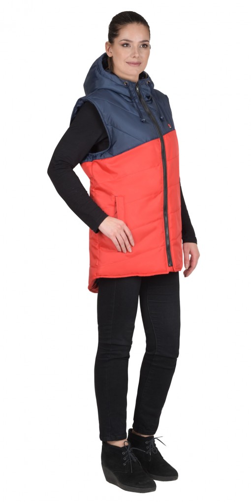 Жилет СИРИУС-ЭЛЬБРУС утепленный, красный с темно-синим