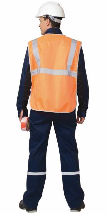 Жилет сигнальный универсальный Габарит-В оранжевый с 3 СОП