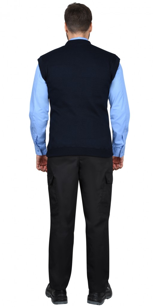 Жилет трикотажный тёмно-синий