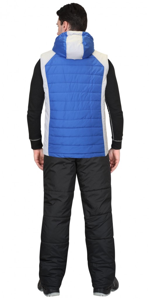 Жилет СИРИУС-УРБАН утепленный, васильковый с жемчужным