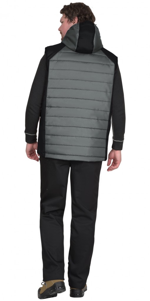 Жилет СИРИУС-УРБАН утепленный, серый с черным