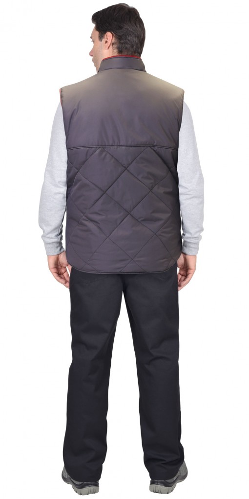 Жилет СИРИУС-ЕВРОПА утепленный, удлиненный на подкладке флис темно-серый