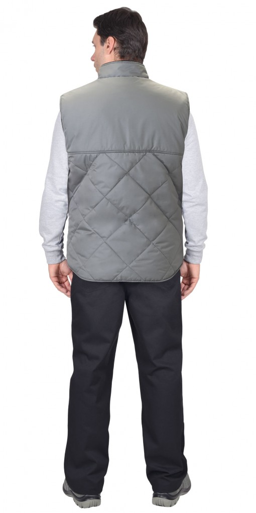 Жилет СИРИУС-ЕВРОПА утепленный, удлиненный графит (на подкладке флис)