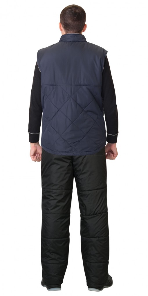 Жилет СИРИУС-ЕВРОПА утепленный, удлиненный, сине-серый (на подкладке флис)