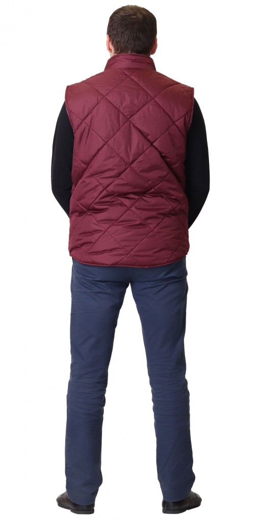 Жилет СИРИУС-ЕВРОПА утепленный, удлиненный, бордовый (на подкладке флис)