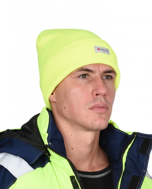 Шапка трикотажная СИРИУС Юка, с утеплителем Тинсулейт флуоресцентная лимонная