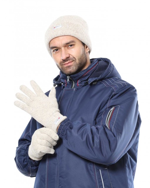 Шапка полушерстяная Иней утеплитель Тинсулейт беж.меланж