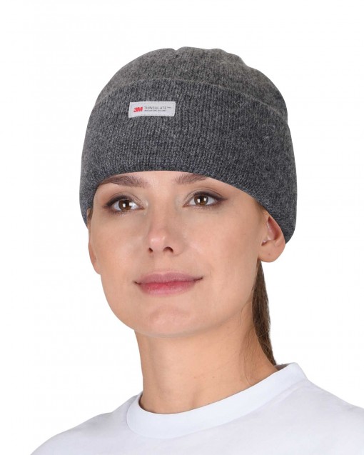 Шапка полушерстяная Иней утеплитель Тинсулейт серая