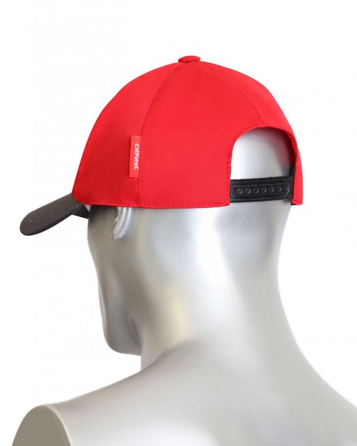 Кепка-бейсболка красная с темно-серым козырьком