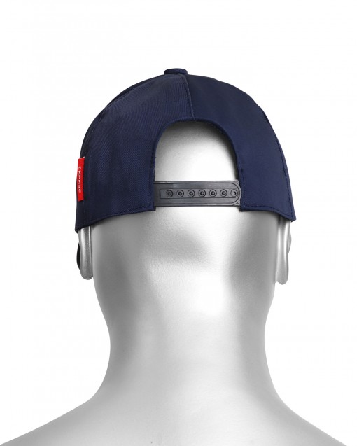 Кепка-бейсболка синяя с черным козырьком