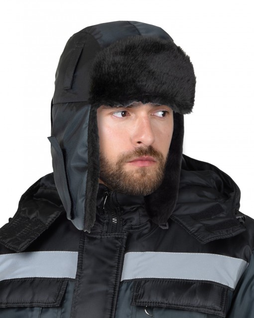 Шапка-ушанка СИРИУС-ЕВРО тёмно-серая