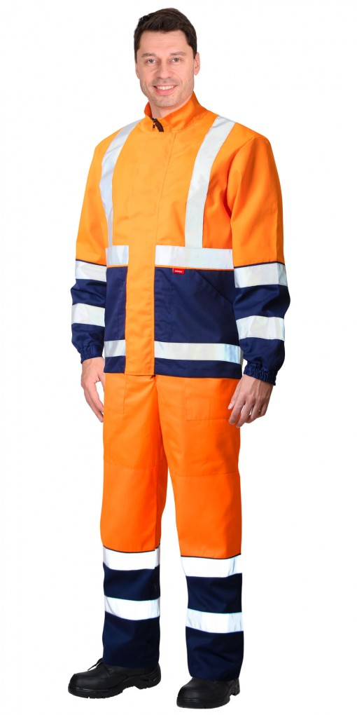 Костюм СИРИУС-ТЕРМИНАЛ-3: куртка, полукомбинезон оранжевый с темно-синим и СОП