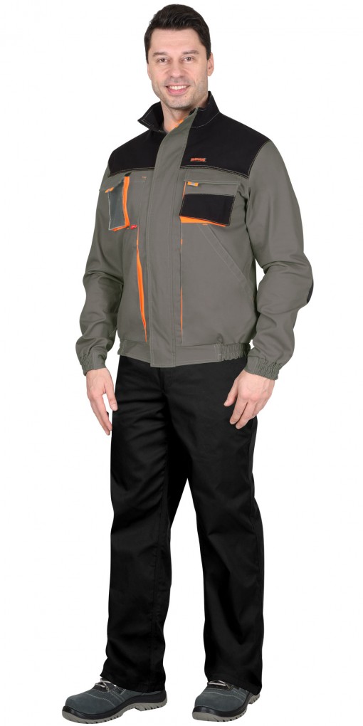 Куртка СИРИУС-МАНХЕТТЕН короткая оливковая с оранжевым и черным