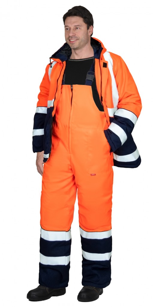 Костюм СИРИУС-МАГИСТРАЛЬ-3-РОСС зимний : куртка, полукомбинезон оранжевый с синим и СОП
