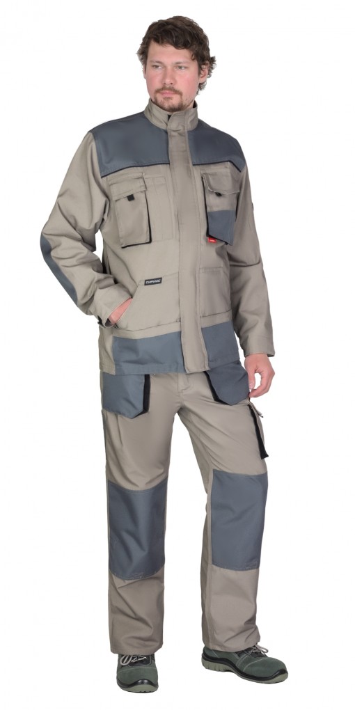 Костюм СИРИУС-СПБ куртка/брюки, песочный с серо-зеленым