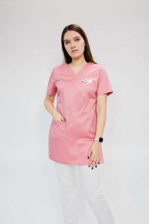 Блуза ЛОНГА женская: розовая