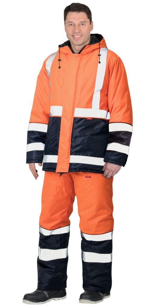 Костюм СИРИУС-МАГИСТРАЛЬ-3 зимний : куртка, полукомбинезон оранжевый с черным и СОП