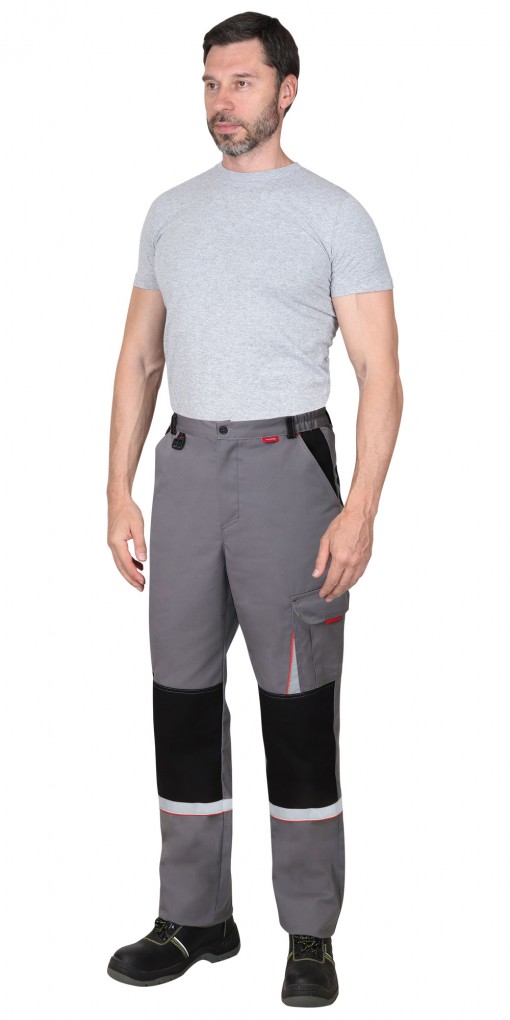 Брюки СИРИУС-СТАН серые с черным и красным и СОП