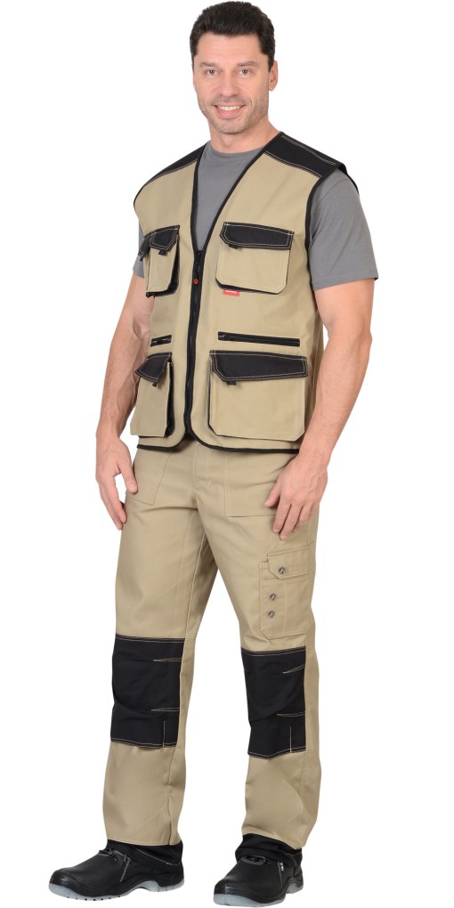 Жилет СИРИУС-ВЕСТ-ВОРК бежевый с черным