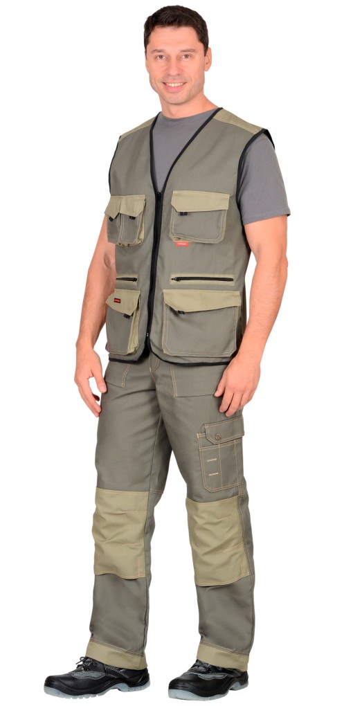 Жилет СИРИУС-ВЕСТ-ВОРК тёмно-оливковый со светло-оливковым