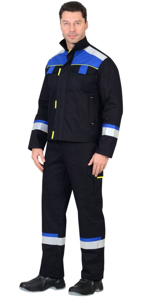 Куртка СИРИУС-БОСТОН темно-синия с васильковым и черным и СОП