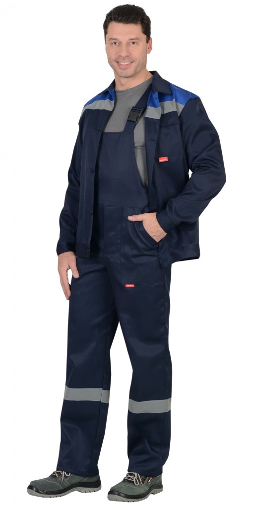 Костюм СИРИУС-СТРОЙГРАД куртка, полукомбинезон, синий с васильковым и СОП