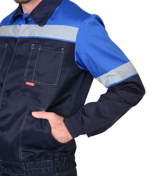 Костюм СИРИУС-ЛЕГИОНЕР куртка, полукомбинезон синий с васильковым и СОП 50мм