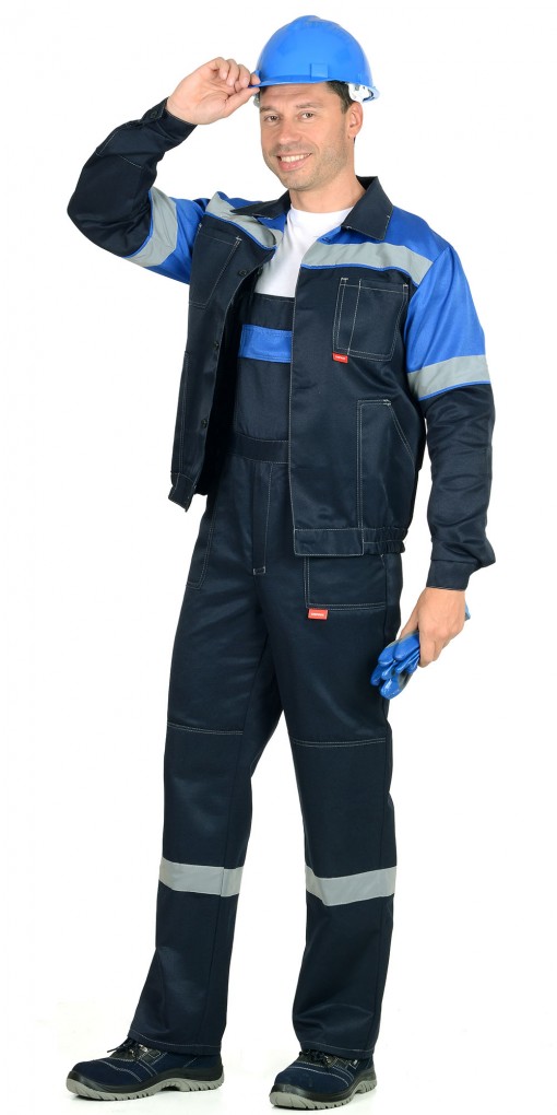 Костюм СИРИУС-ЛЕГИОНЕР куртка, полукомбинезон синий с васильковым и СОП 50мм