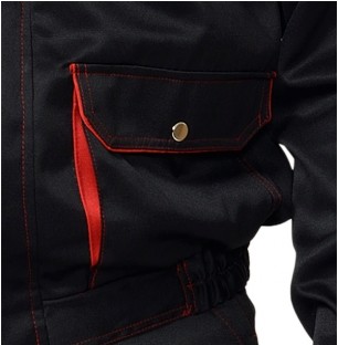 Костюм СИРИУС-ТИТАН куртка, полукомбинезон, черный с красным с СОП тк.CROWN-230