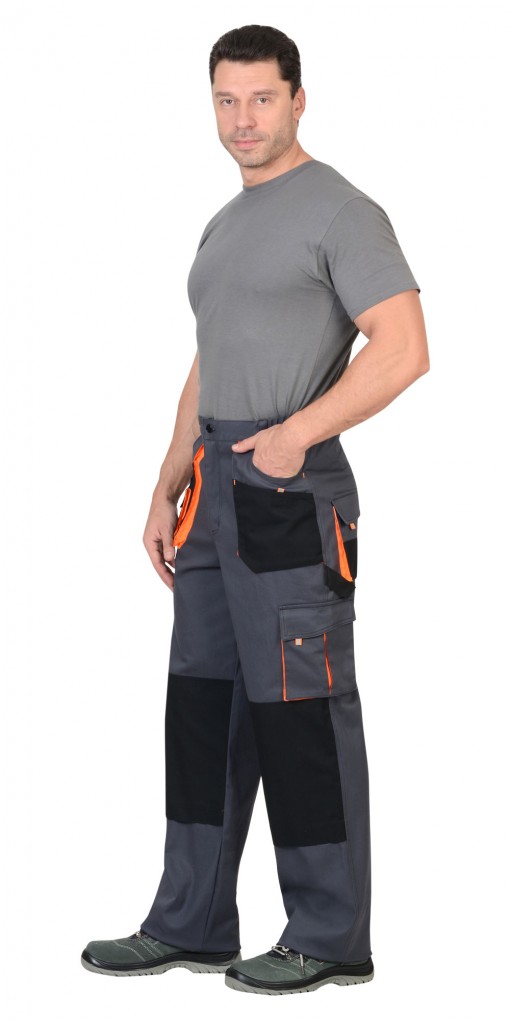 Брюки СИРИУС-МАНХЕТТЕН темно-серые с оранжевым и черным