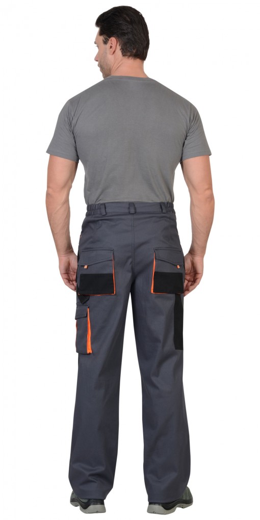 Брюки СИРИУС-МАНХЕТТЕН темно-серые с оранжевым и черным