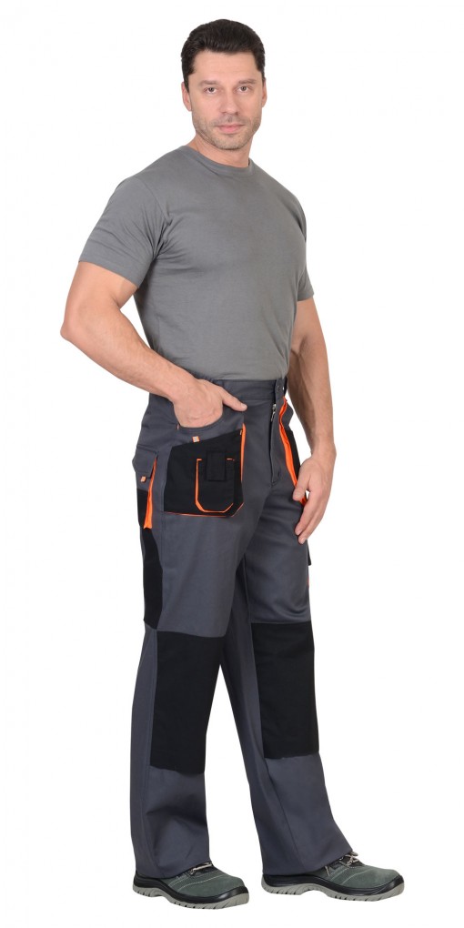 Брюки СИРИУС-МАНХЕТТЕН темно-серые с оранжевым и черным