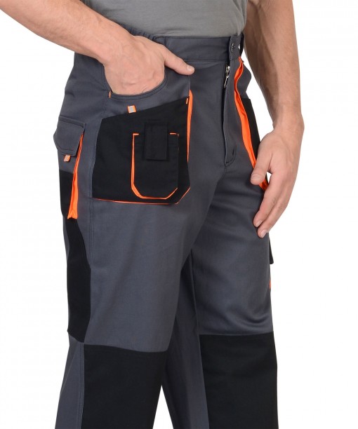 Брюки СИРИУС-МАНХЕТТЕН темно-серые с оранжевым и черным