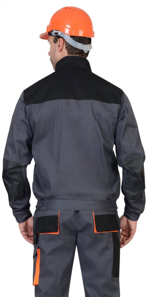 Куртка СИРИУС-МАНХЕТТЕН короткая темно-серая с оранжевым и черным