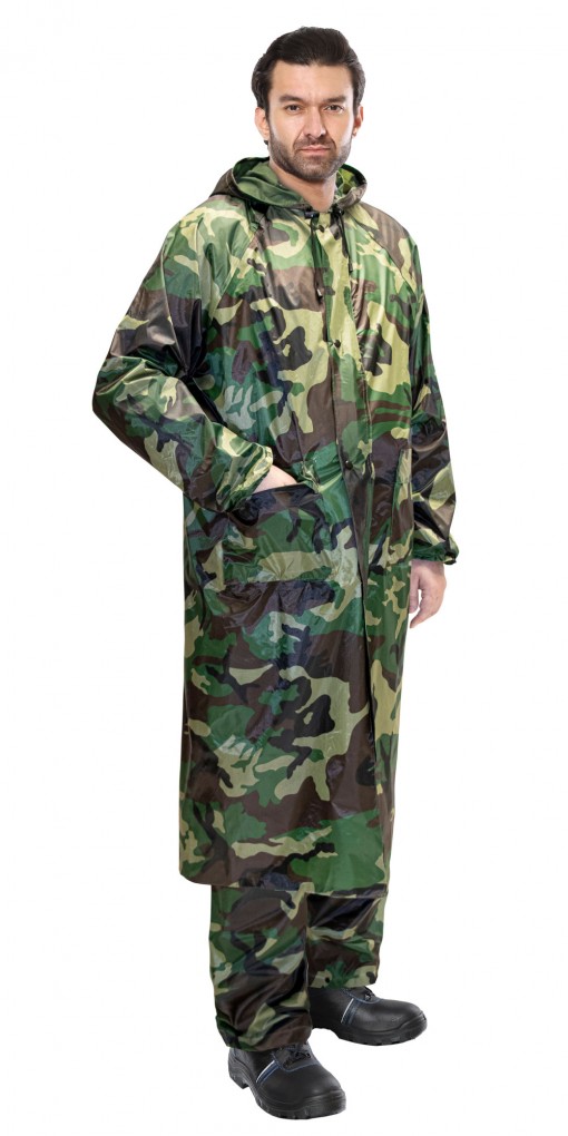 Плащ влагозащитный SIRIUS Стандарт КМФ зеленый