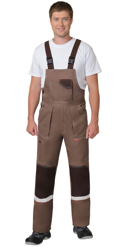 Костюм СИРИУС-РОДОС куртка, полукомбинезон, светло-коричневый с темно-коричневым и СОП