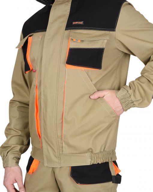 Куртка СИРИУС-МАНХЕТТЕН короткая песочная с оранжевым и черным