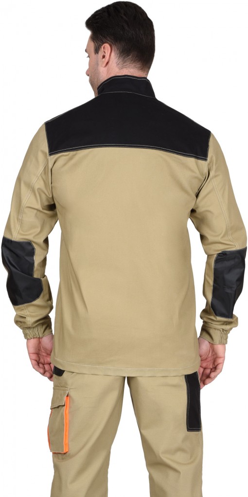 Куртка СИРИУС-МАНХЕТТЕН удлиненная песочная с оранжевым и черным