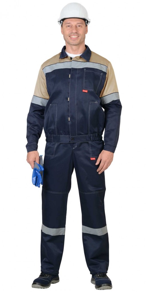 Костюм СИРИУС-ЛЕГИОНЕР куртка/полукомбинезон синий с песочным и СОП