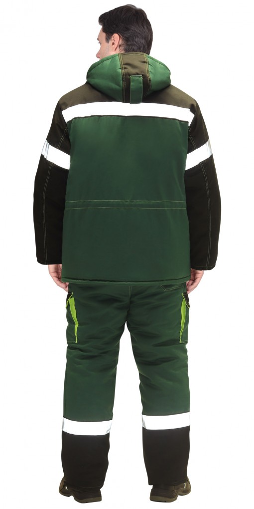 Костюм СИРИУС-ТИТАН зимний: куртка дл., полукомбинезон зеленый с черным и СОП